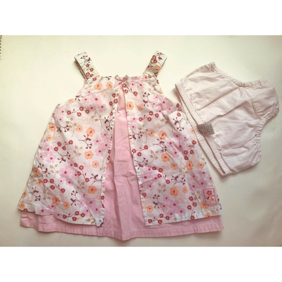 Girl's Size 6M 3-6 Months Two Piece Pink Floral Carter's Dress, Old Navy DC - Picture 1 of 8